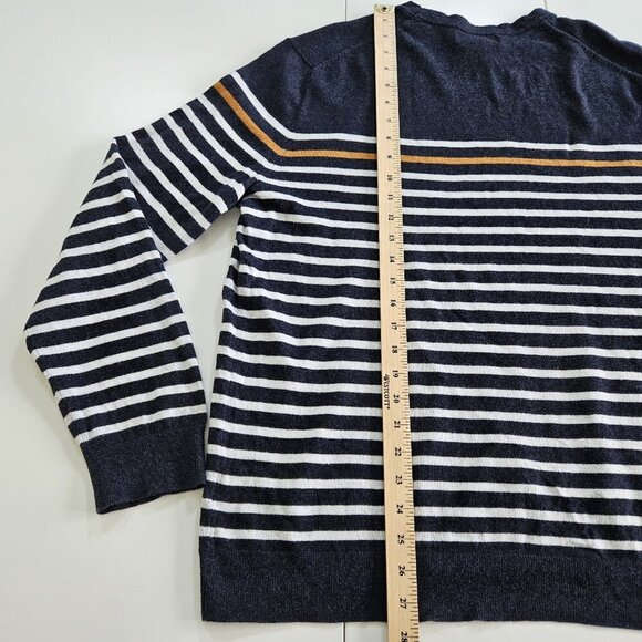 Banana Republic Sweater Mens XL Multi Stripes LS Crew Neck Luxury Yarn Preppy - Picture 7 of 14